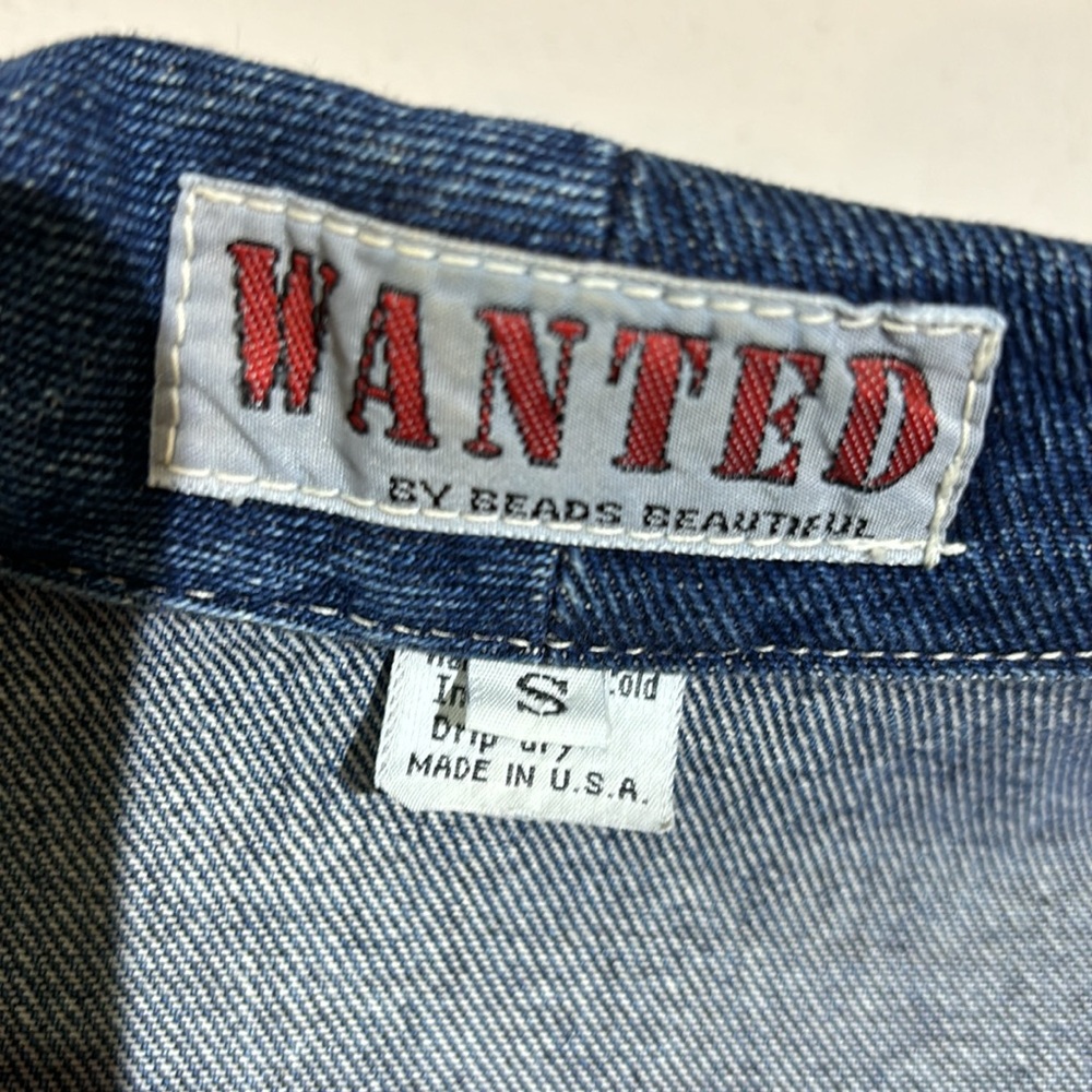 Vintage EUC Wanted by Beads Beautiful Country Style Jean Open Jacket Size S - Picture 7 of 8
